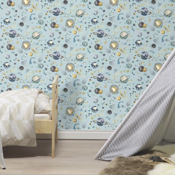 Galaxy blue-gold tapéta