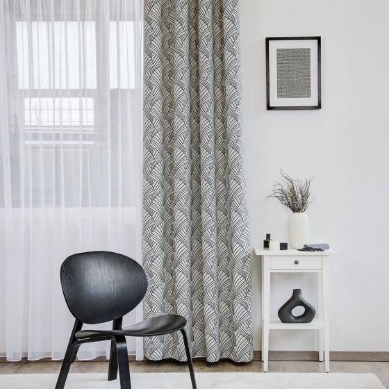 Artdeco fekete-fehér sötétítő függöny 140 cm