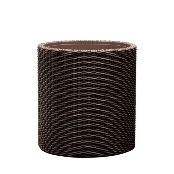 Small Cylinder Planter műanyag kaspó whiskey barna 28x28x28,3 cm