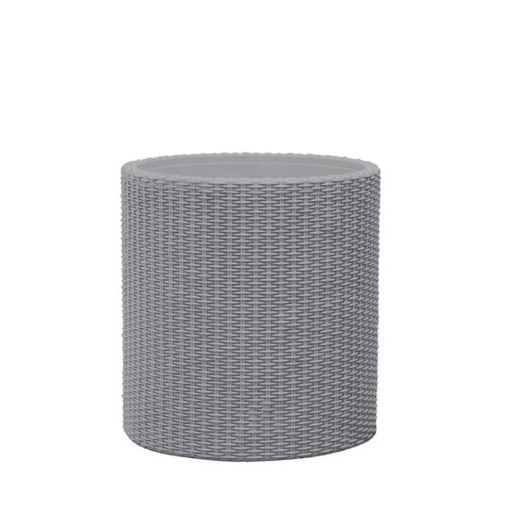 Large Cylinder Planter műanyag kaspó ezüst szürke 43,7x43,7x44,3 cm