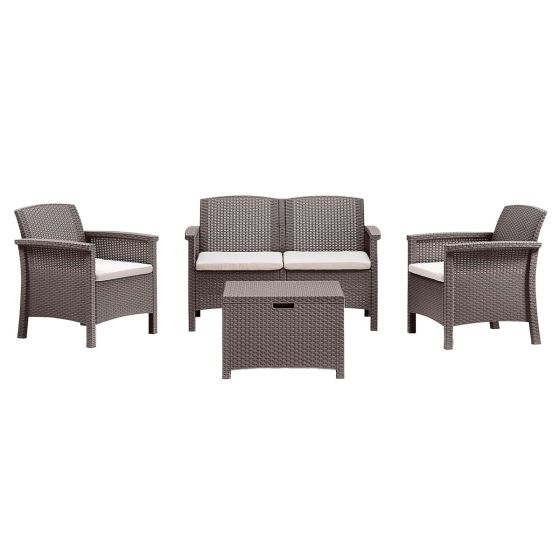 Venezia 4 személyes polyrattan kerti garnitúra taupe