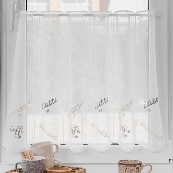 Coffee fehér vitrázs fényáteresztő függöny 80 cm