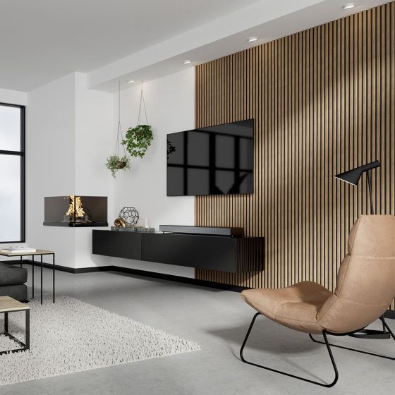 Decowall falburkoló panel 30x260 cm bronz tölgy-fekete akusztikus 1,56 m2

