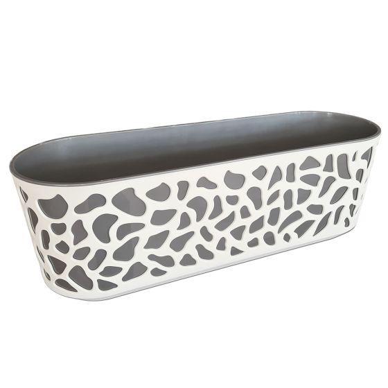 Duett 600 műanyag balkonláda 19,4x59,4x20,1 cm krém antracit