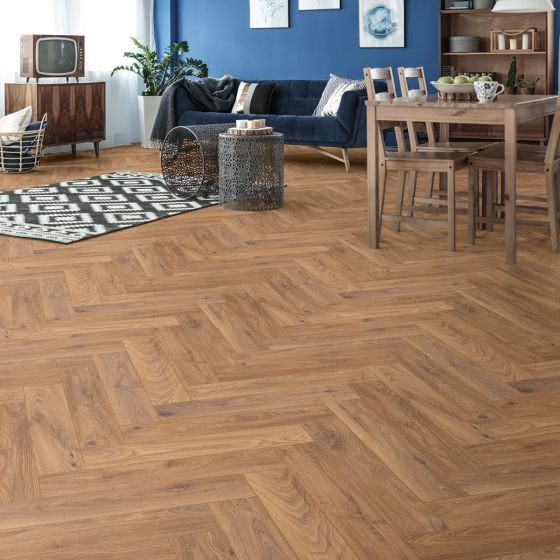 Eurohome Herringbone Firebrand Oak 8 mm vízálló laminált padló
