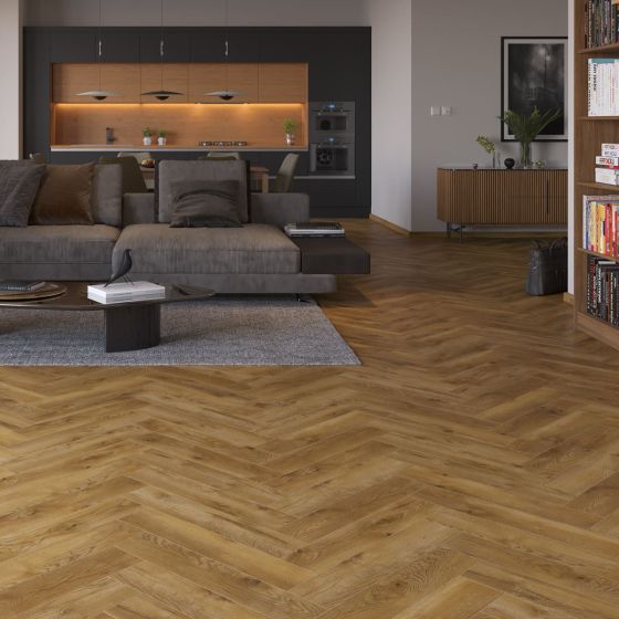 Wiparquet Herringbone Sorra Oak 8 mm vízálló laminált padló