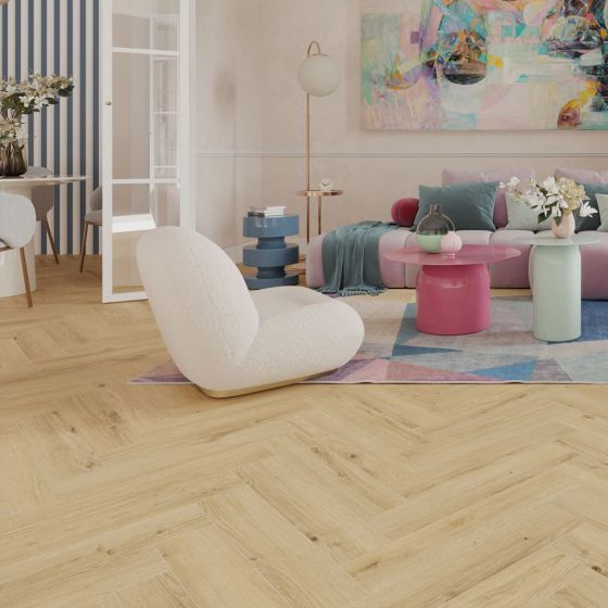 Wiparquet Herringbone Astor Oak 8 mm vízálló laminált padló