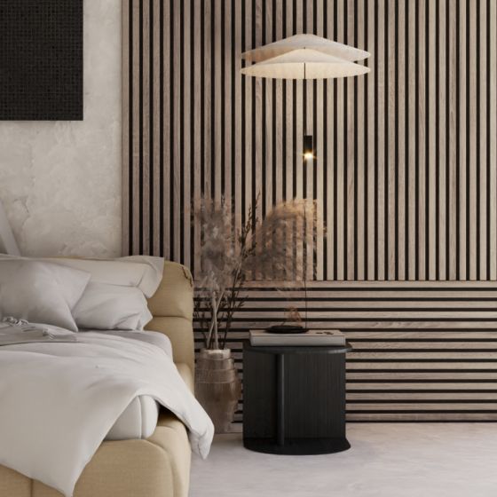 Falburkoló panel 40x260 cm sanoma oak-black akusztikus 1,04 m2