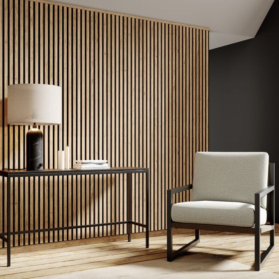 Falburkoló panel 40x260 cm saragossa oak-black akusztikus 1,04 m2