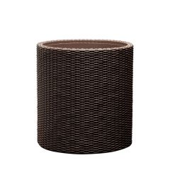Large Cylinder Planter műanyag kaspó whiskey barna 43,7x43,7x44,3 cm