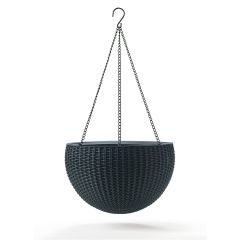 Hanging Sphere Planter műanyag kaspó antracit 35x35x22 cm