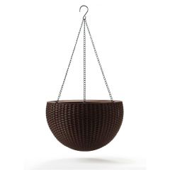 Hanging Sphere Planter műanyag kaspó whiskey barna 35x35x22 cm