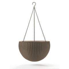 Hanging Sphere Planter műanyag kaspó mokka 35x35x22 cm