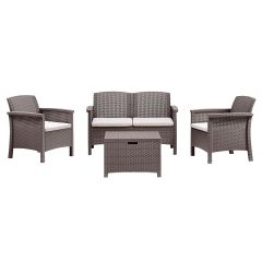 Venezia 4 személyes polyrattan kerti garnitúra taupe
