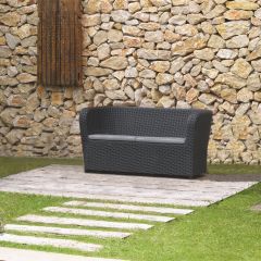 Nova 2 személyes polyrattan kanapé grafitszürke