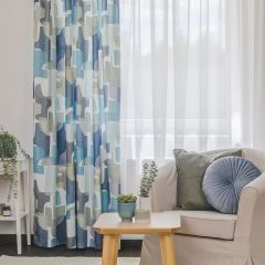 Moderna zöld-kék sötétítő függöny 300 cm
