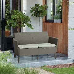 Salemo 2 személyes polyrattan kerti kanapé 133x67x76cm cappuccino