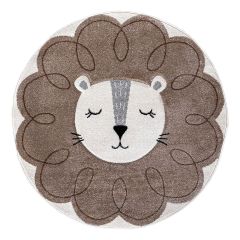 Bond Kids brown beige szőnyeg 120 cm kör