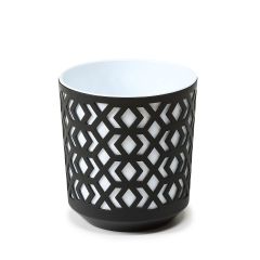 Aztek 190 műanyag kaspó 19,5x20 cm fekete fehér