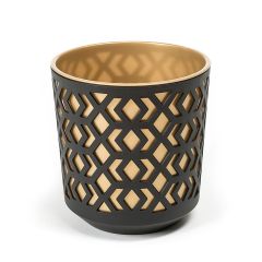 Aztek 300 műanyag kaspó 28,5x31,6 cm fekete arany