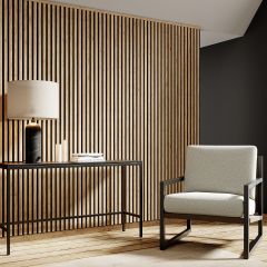 Falburkol&oacute; panel 40x260 cm saragossa oak-black akusztikus 1,04 m2