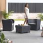 Nova 2 személyes polyrattan balkon szett grafitszürke