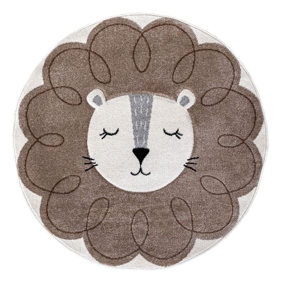 Bond Kids brown beige szőnyeg 120 cm kör