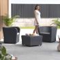 Nova 2 személyes polyrattan balkon szett grafitszürke