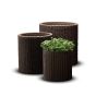 Large Cylinder Planter műanyag kaspó whiskey barna 43,7x43,7x44,3 cm
