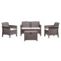 Venezia 4 személyes polyrattan kerti garnitúra taupe
