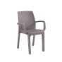 Verona polyrattan karfás kerti szék taupe