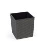 Juka Rattan virágtartó ültetőbetéttel graphite 25,6x25x25 cm