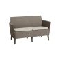 Salemo 2 személyes polyrattan kerti kanapé 133x67x76cm cappuccino